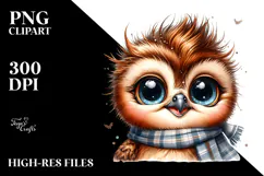 Cute Baby Owl, Transparent PNG Product Image 2