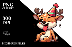 Silly Deer in Party Hat PNG Product Image 2