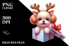 Expressive Baby Watercolor Poodle, Pastel Colors PNG Product Image 1