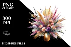 Colorful Bouquet with Heather | Sublimation | Clipart Product Image 2