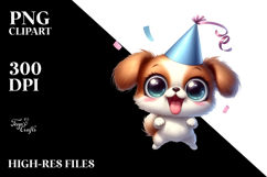 Whimsical Dog with Party Hat PNG Product Image 2