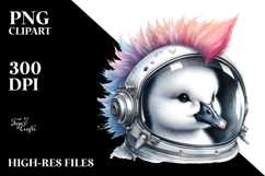 Cute Swan Astronaut PNG Product Image 2