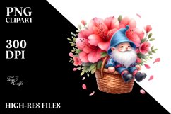 Adorable Gnome with Azalea, PNG Product Image 2