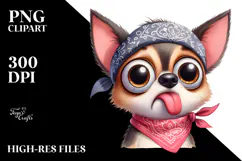 Cute Dog with Bandana, Transparent PNG Product Image 2