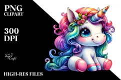 Vibrant Unicorn Drawing Inspired by PNG Product Image 2