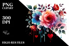 Colorful Flower Sketches PNG Product Image 2