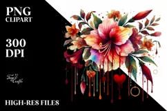 Colorful Flower Sketches PNG Product Image 2