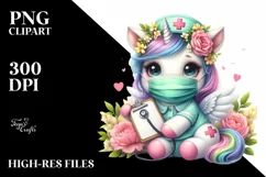 Cute Baby Unicorn with Nurse Mask Product Image 3