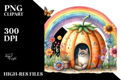 Colorful Cat House Illustration | Sublimation | Clipart. Product Image 2
