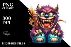 Funny Werewolf with Slippers, Transparent PNG Product Image 2