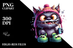 Funny Werewolf with Slippers, Transparent PNG Product Image 2