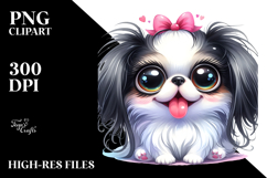 Cute Cartoon Japanese Chin PNG Product Image 2