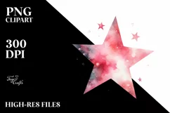 Whimsical Star in Watercolor PNG Product Image 2