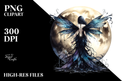 Gothic Fairy on the Moon PNG Product Image 2