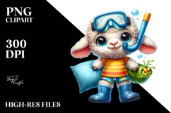 Playful Baby Lamb in Watercolor Product Image 2