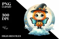 Cute Baby Butterfly Halloween PNG Product Image 1