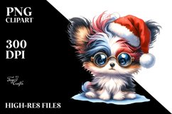 Expressive Baby Watercolor Papillon, Crazy Haircut PNG Product Image 3