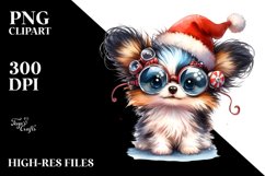 Expressive Baby Watercolor Papillon, Crazy Haircut PNG Product Image 3
