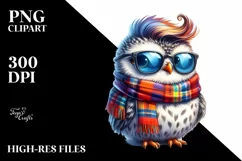 Cute Baby Owl Winter PNG Product Image 1