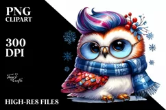 Cute Baby Owl Winter PNG Product Image 1