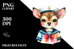Colorful Deer Sailor Suit | Sublimation | Clipart Product Image 1