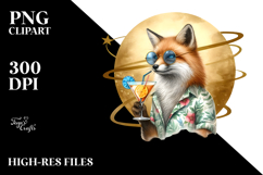 Fox with Cocktail PNG Product Image 2