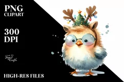 Expressive Baby Watercolor Chicken, Pastel Colors PNG Product Image 1