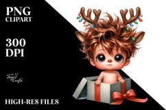 Expressive Baby Watercolor Brittany, Crazy Haircut PNG Product Image 1