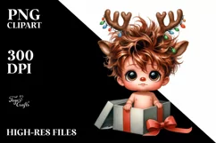 Expressive Baby Watercolor Brittany, Crazy Haircut PNG Product Image 1