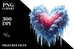 Icy Paintbrush Style Heart Digital Painting PNG Product Image 2
