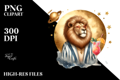 Lion with Cocktail PNG Product Image 2