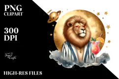 Watercolor Painting Lion PNG Product Image 2