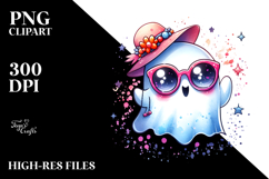Tiny Cute Ghost with Glam Accessories PNG Product Image 2