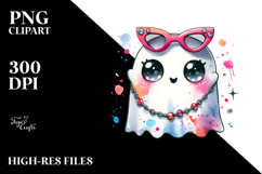 Funny Chibi-Style Cute Ghost PNG Product Image 2