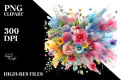 Skull with Butterfly Silhouettes PNG Product Image 2