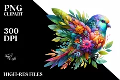 Vibrant Watercolor Bird, Transparent PNG Product Image 1
