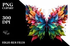 Vibrant Watercolor Butterfly, Transparent PNG Product Image 1