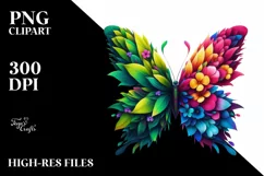 Vibrant Watercolor Butterfly, Transparent PNG Product Image 1