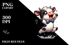 Excited Holstein Cow PNG Product Image 2