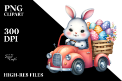 Creative Funny Bunny Car Easter Eggs PNG Product Image 2