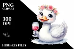Whimsical Swan of Wine Clipart Product Image 3