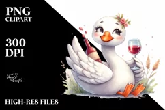 Whimsical Swan of Wine Clipart Product Image 1