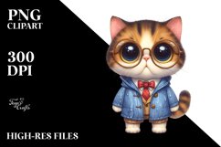 Expressive Cat with Raincoat | Sublimation | Clipart Product Image 3