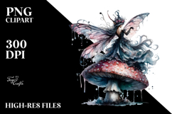 Gothic Fairy on the Moon PNG Product Image 2