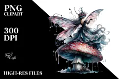 Gothic Fairy on the Moon PNG Product Image 2
