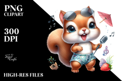 cute Baby Squirrel Singer PNG Product Image 2