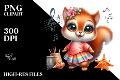 cute Baby Squirrel Singer PNG Product Image 2