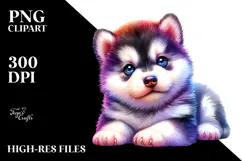 Expressive Baby Siberian Husky, Transparent PNG Product Image 2