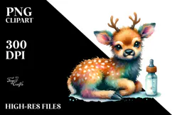 Vibrant Baby Elk | Sublimation | Clipart. Product Image 2