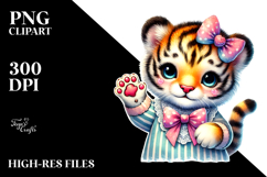 Waving Baby Tiger with Heart Product Image 2